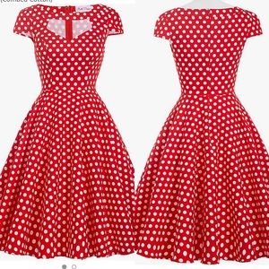 Retro red and white polka dot dress